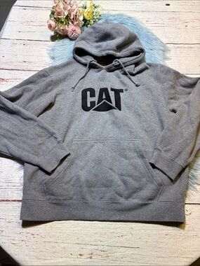 Caterpillar CAT Grey Hoodie sz XL